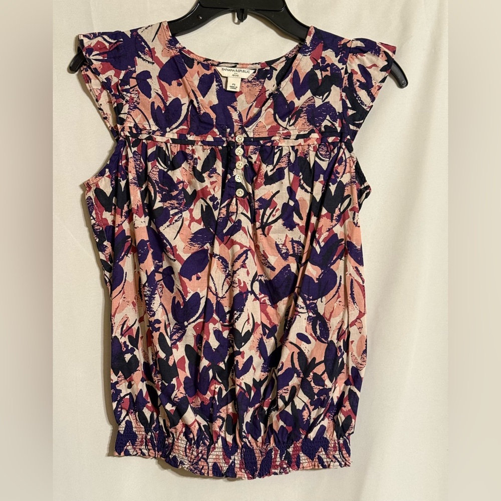 Banana Republic Short Sleeve Blouse Size Petite Small